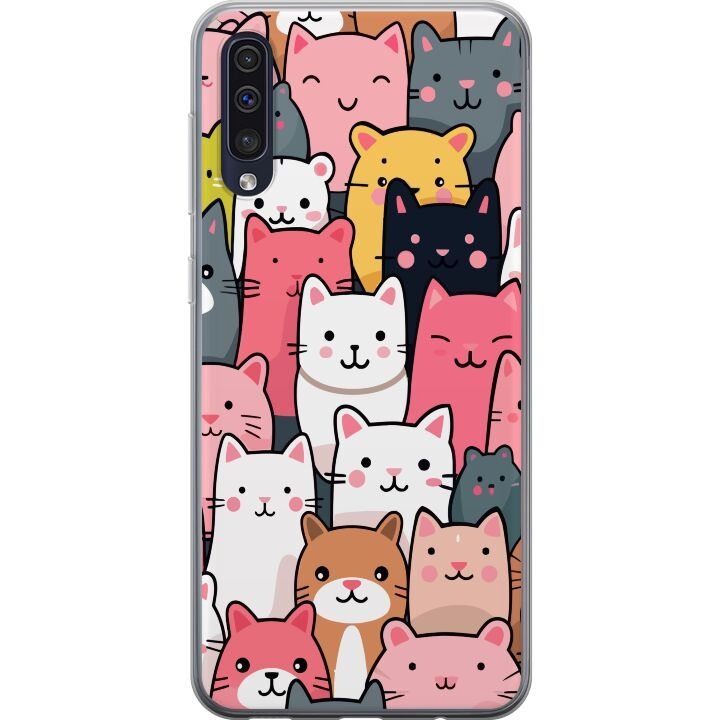 Mobile case for Samsung Galaxy A50 with Cat pattern design in the group SMARTPHONE & TABLETS / Phone cases / Samsung at TP E-commerce Nordic AB (A59641)