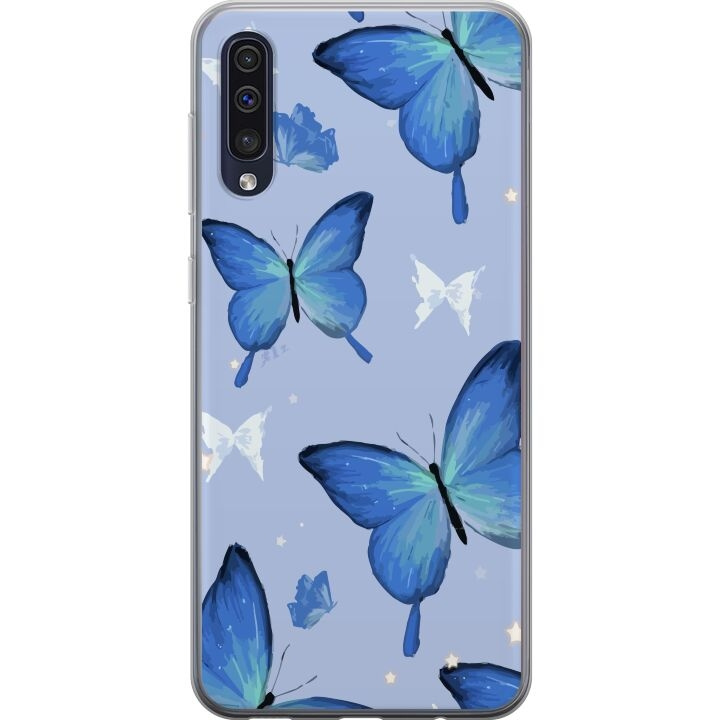 Mobile case for Samsung Galaxy A50 with Blue butterflies design in the group SMARTPHONE & TABLETS / Phone cases / Samsung at TP E-commerce Nordic AB (A59649)