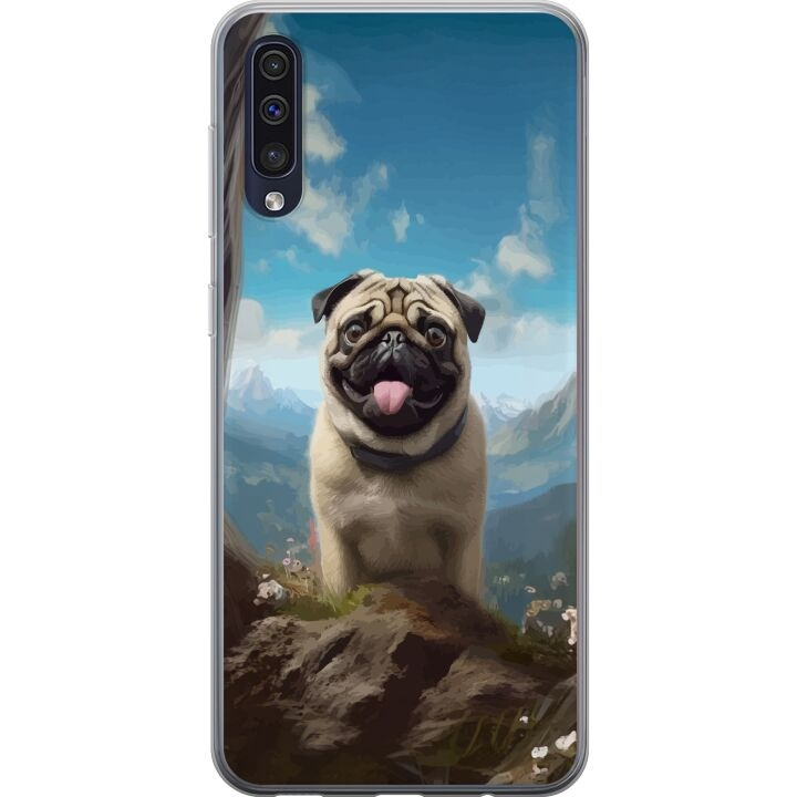 Mobile case for Samsung Galaxy A50 with Happy Dog design in the group SMARTPHONE & TABLETS / Phone cases / Samsung at TP E-commerce Nordic AB (A59651)