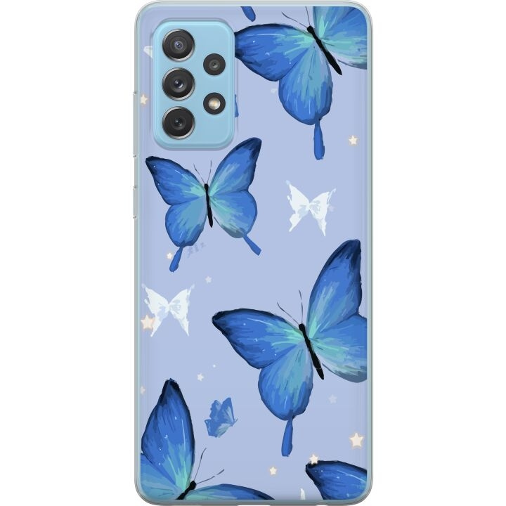 Mobile case for Samsung Galaxy A52 5G with Blue butterflies design in the group SMARTPHONE & TABLETS / Phone cases / Samsung at TP E-commerce Nordic AB (A59757)