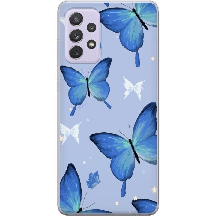 Mobile case for Samsung Galaxy A52s 5G with Blue butterflies design in the group SMARTPHONE & TABLETS / Phone cases / Samsung at TP E-commerce Nordic AB (A59811)