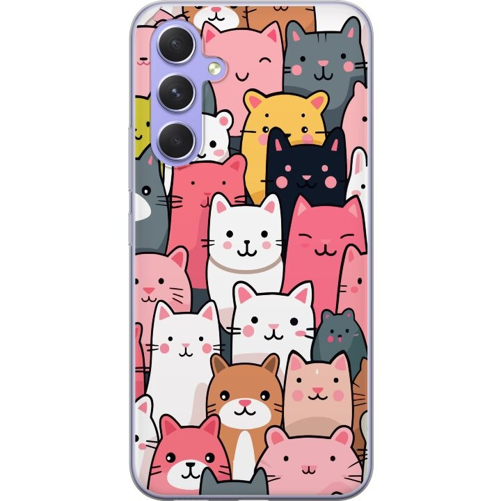 Mobile case for Samsung Galaxy A54 with Cat pattern design in the group SMARTPHONE & TABLETS / Phone cases / Samsung at TP E-commerce Nordic AB (A59911)