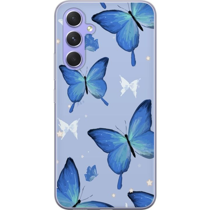 Mobile case for Samsung Galaxy A54 with Blue butterflies design in the group SMARTPHONE & TABLETS / Phone cases / Samsung at TP E-commerce Nordic AB (A59919)