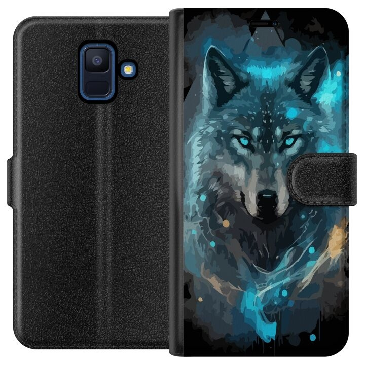 Wallet case for Samsung Galaxy A6 (2018) with Wolf design in the group SMARTPHONE & TABLETS / Phone cases / Samsung at TP E-commerce Nordic AB (A59962)