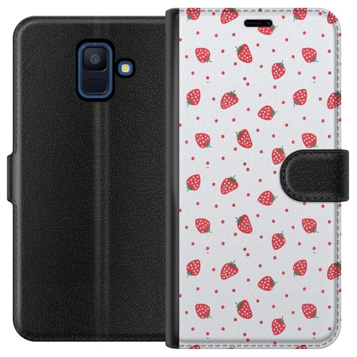 Wallet case for Samsung Galaxy A6 (2018) with Strawberries design in the group SMARTPHONE & TABLETS / Phone cases / Samsung at TP E-commerce Nordic AB (A59974)