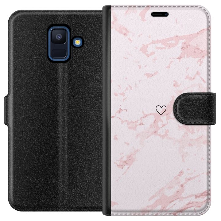 Wallet case for Samsung Galaxy A6 (2018) with Pink Heart design in the group SMARTPHONE & TABLETS / Phone cases / Samsung at TP E-commerce Nordic AB (A59980)