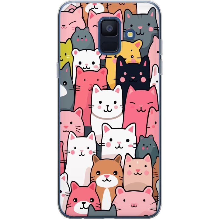 Mobile case for Samsung Galaxy A6 (2018) with Cat pattern design in the group SMARTPHONE & TABLETS / Phone cases / Samsung at TP E-commerce Nordic AB (A59992)