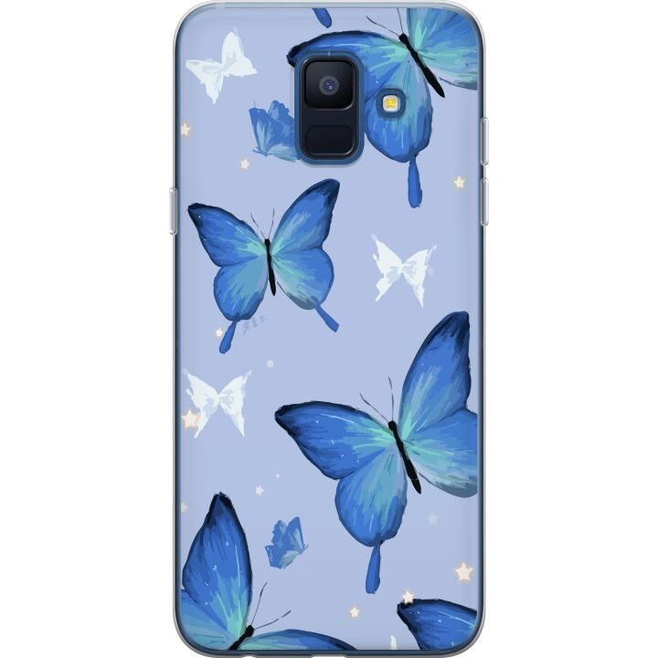 Mobile case for Samsung Galaxy A6 (2018) with Blue butterflies design in the group SMARTPHONE & TABLETS / Phone cases / Samsung at TP E-commerce Nordic AB (A60000)