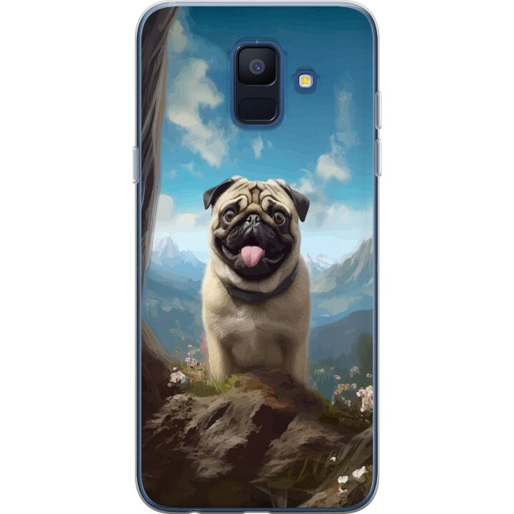 Mobile case for Samsung Galaxy A6 (2018) with Happy Dog design in the group SMARTPHONE & TABLETS / Phone cases / Samsung at TP E-commerce Nordic AB (A60002)