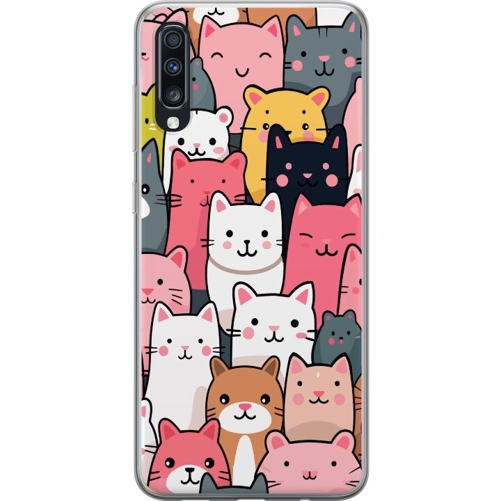 Mobile case for Samsung Galaxy A70 with Cat pattern design in the group SMARTPHONE & TABLETS / Phone cases / Samsung at TP E-commerce Nordic AB (A60019)