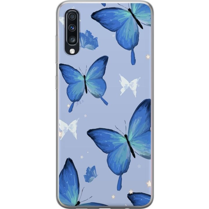 Mobile case for Samsung Galaxy A70 with Blue butterflies design in the group SMARTPHONE & TABLETS / Phone cases / Samsung at TP E-commerce Nordic AB (A60027)