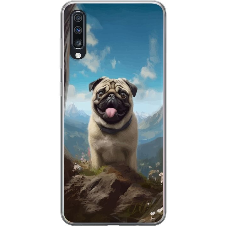 Mobile case for Samsung Galaxy A70 with Happy Dog design in the group SMARTPHONE & TABLETS / Phone cases / Samsung at TP E-commerce Nordic AB (A60029)