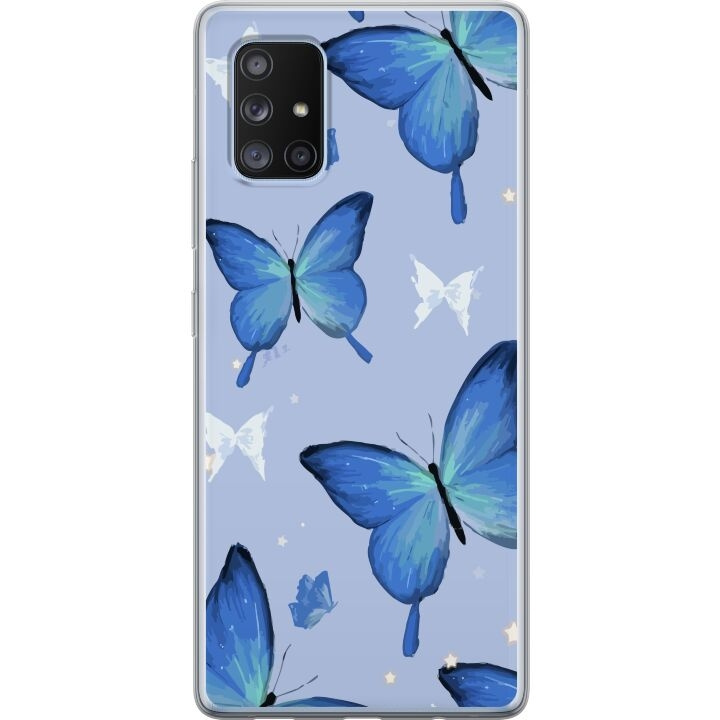 Mobile case for Samsung Galaxy A71 5G with Blue butterflies design in the group SMARTPHONE & TABLETS / Phone cases / Samsung at TP E-commerce Nordic AB (A60108)