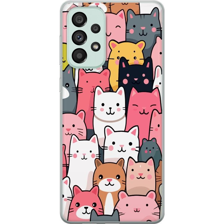 Mobile case for Samsung Galaxy A73 5G with Cat pattern design in the group SMARTPHONE & TABLETS / Phone cases / Samsung at TP E-commerce Nordic AB (A60181)