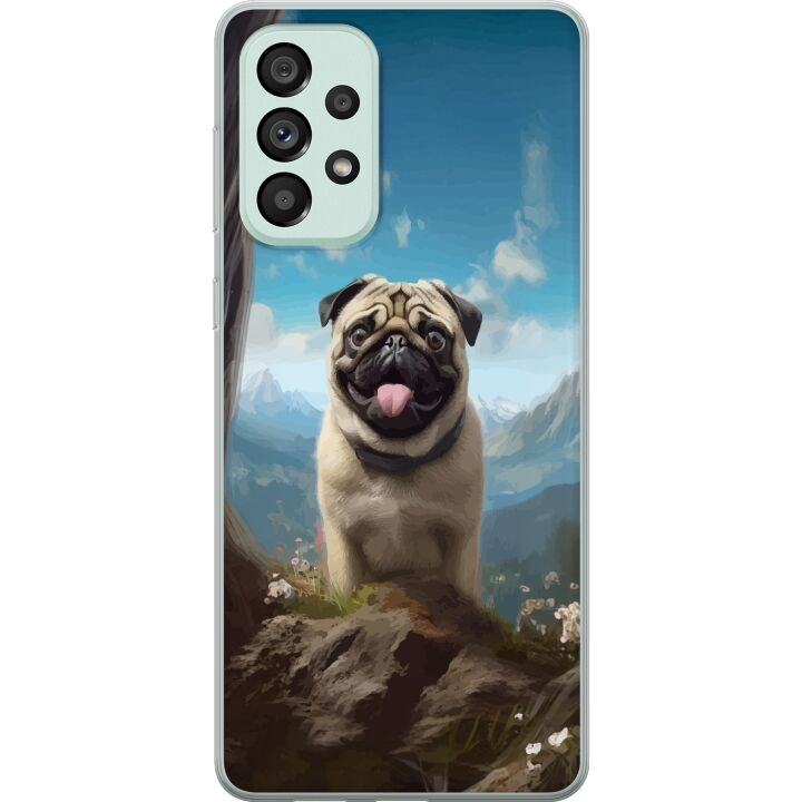 Mobile case for Samsung Galaxy A73 5G with Happy Dog design in the group SMARTPHONE & TABLETS / Phone cases / Samsung at TP E-commerce Nordic AB (A60191)