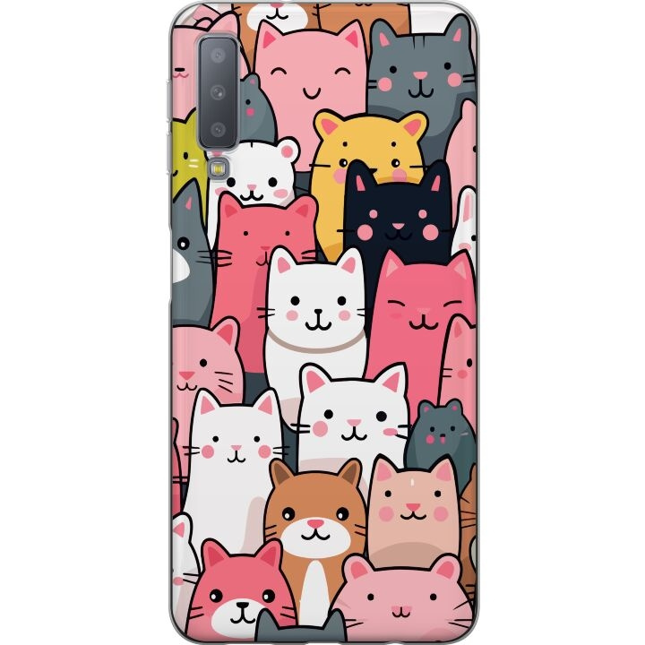 Mobile case for Samsung Galaxy A7 (2018) with Cat pattern design in the group SMARTPHONE & TABLETS / Phone cases / Samsung at TP E-commerce Nordic AB (A60208)