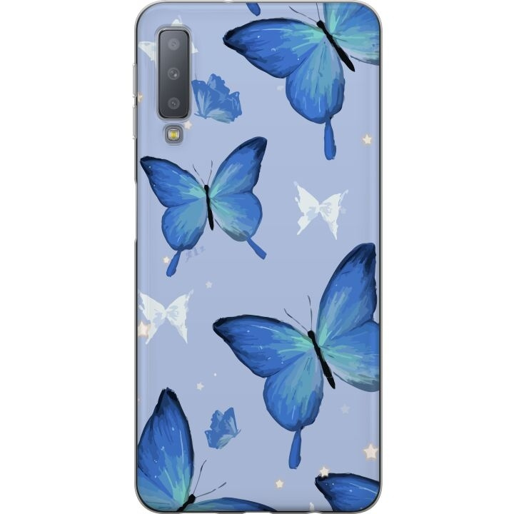 Mobile case for Samsung Galaxy A7 (2018) with Blue butterflies design in the group SMARTPHONE & TABLETS / Phone cases / Samsung at TP E-commerce Nordic AB (A60216)