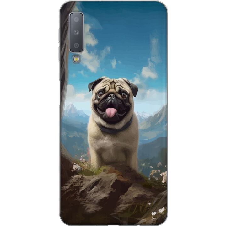 Mobile case for Samsung Galaxy A7 (2018) with Happy Dog design in the group SMARTPHONE & TABLETS / Phone cases / Samsung at TP E-commerce Nordic AB (A60218)