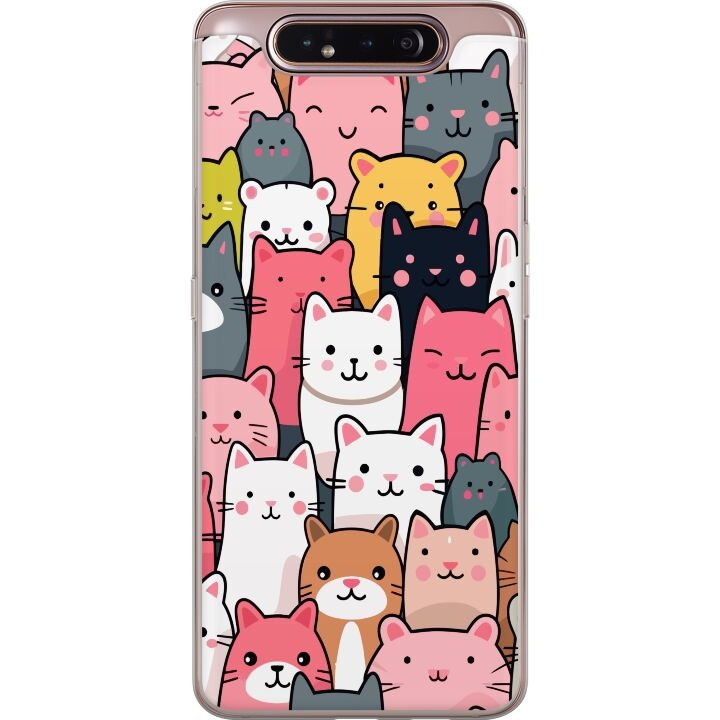 Mobile case for Samsung Galaxy A80 with Cat pattern design in the group SMARTPHONE & TABLETS / Phone cases / Samsung at TP E-commerce Nordic AB (A60235)