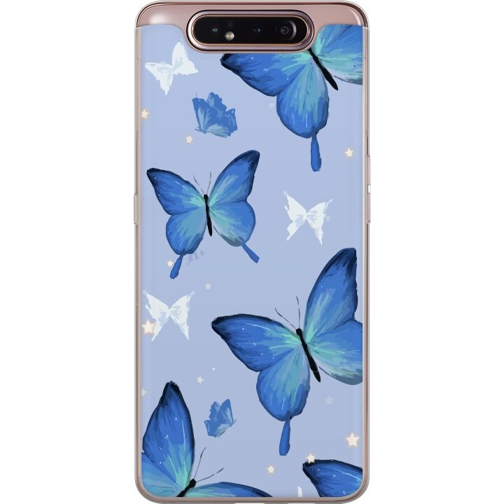 Mobile case for Samsung Galaxy A80 with Blue butterflies design in the group SMARTPHONE & TABLETS / Phone cases / Samsung at TP E-commerce Nordic AB (A60243)