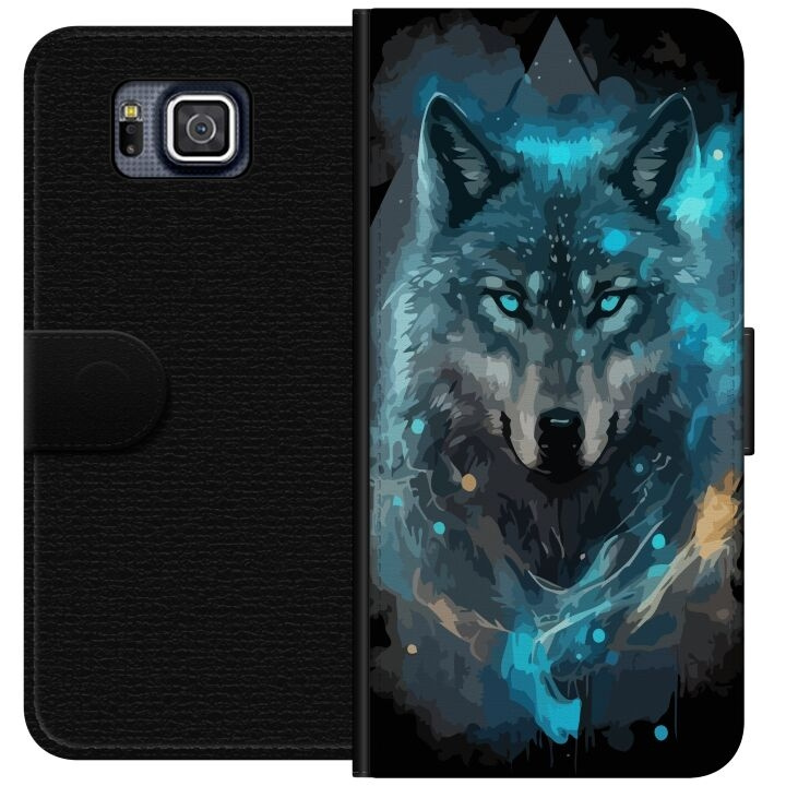 Wallet case for Samsung Galaxy Alpha with Wolf design in the group SMARTPHONE & TABLETS / Phone cases / Samsung at TP E-commerce Nordic AB (A60340)