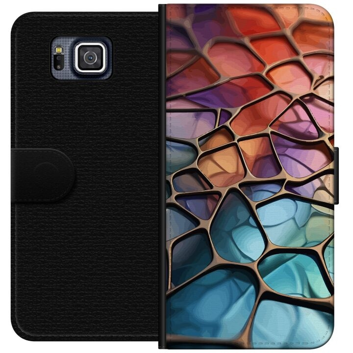 Wallet case for Samsung Galaxy Alpha with Metallic pattern design in the group SMARTPHONE & TABLETS / Phone cases / Samsung at TP E-commerce Nordic AB (A60345)