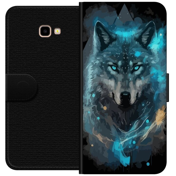 Wallet case for Samsung Galaxy J4+ with Wolf design in the group SMARTPHONE & TABLETS / Phone cases / Samsung at TP E-commerce Nordic AB (A60394)