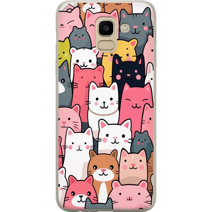 Mobile case for Samsung Galaxy J6 with Cat pattern design in the group SMARTPHONE & TABLETS / Phone cases / Samsung at TP E-commerce Nordic AB (A60478)