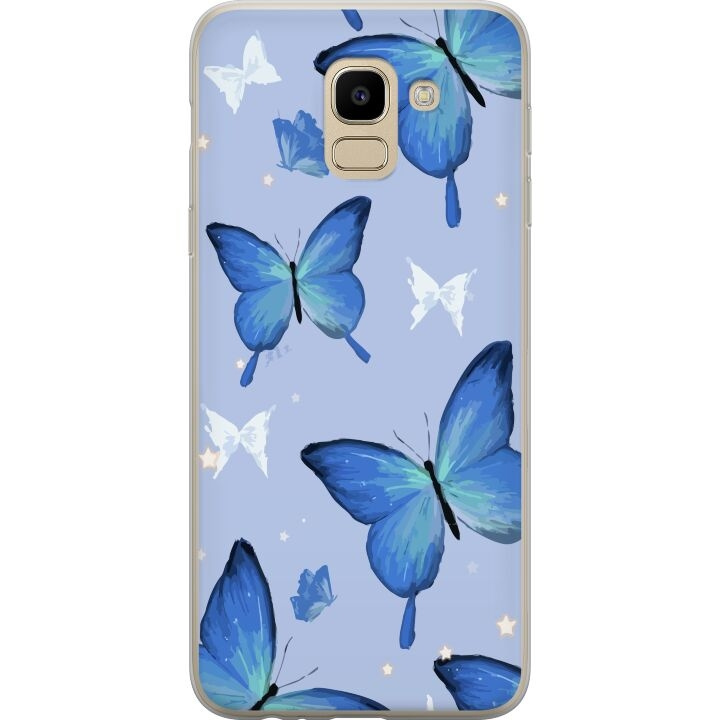 Mobile case for Samsung Galaxy J6 with Blue butterflies design in the group SMARTPHONE & TABLETS / Phone cases / Samsung at TP E-commerce Nordic AB (A60486)