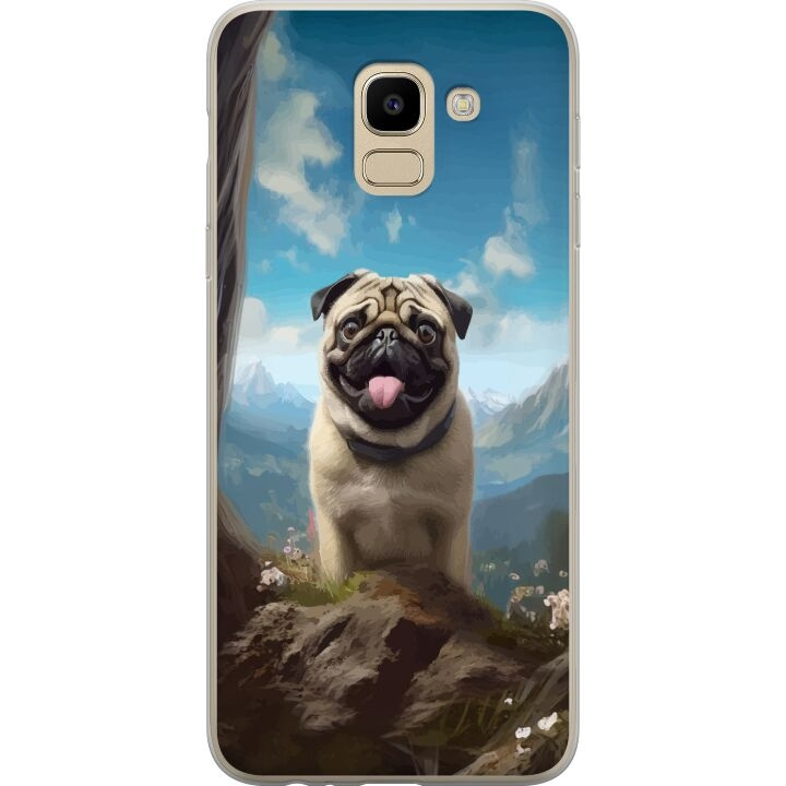 Mobile case for Samsung Galaxy J6 with Happy Dog design in the group SMARTPHONE & TABLETS / Phone cases / Samsung at TP E-commerce Nordic AB (A60488)