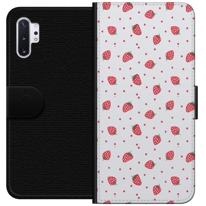 Wallet case for Samsung Galaxy Note10+ with Strawberries design in the group SMARTPHONE & TABLETS / Phone cases / Samsung at TP E-commerce Nordic AB (A60595)