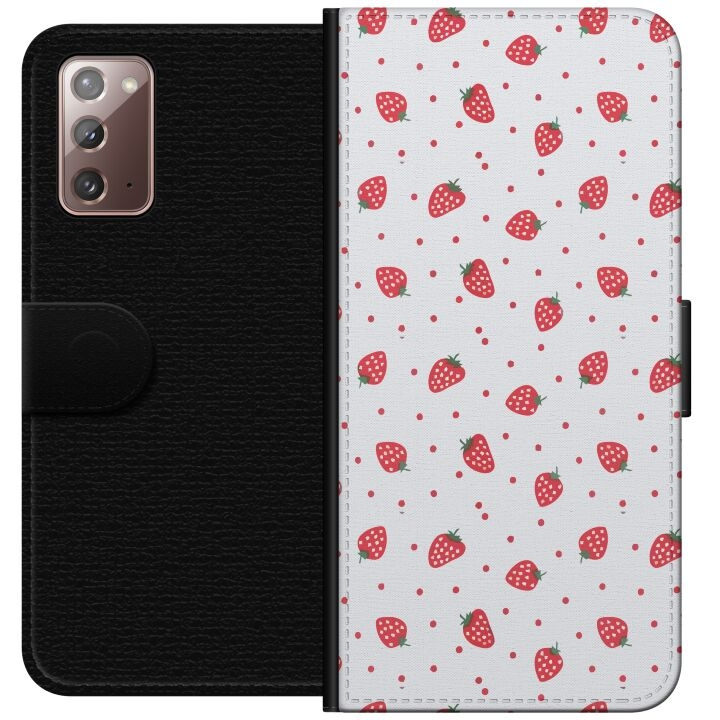 Wallet case for Samsung Galaxy Note20 with Strawberries design in the group SMARTPHONE & TABLETS / Phone cases / Samsung at TP E-commerce Nordic AB (A60649)