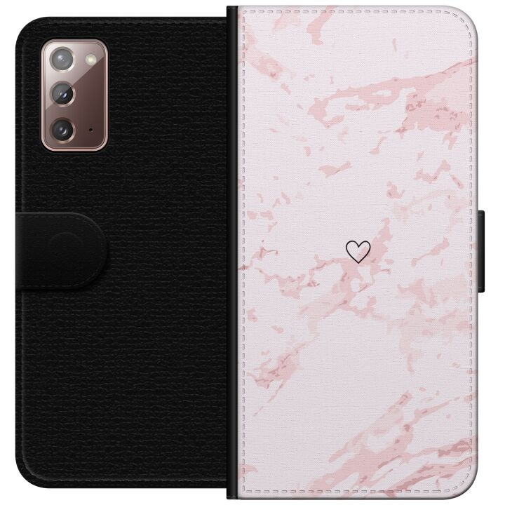 Wallet case for Samsung Galaxy Note20 with Pink Heart design in the group SMARTPHONE & TABLETS / Phone cases / Samsung at TP E-commerce Nordic AB (A60655)