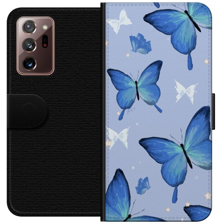 Wallet case for Samsung Galaxy Note20 Ultra with Blue butterflies design in the group SMARTPHONE & TABLETS / Phone cases / Samsung at TP E-commerce Nordic AB (A60702)