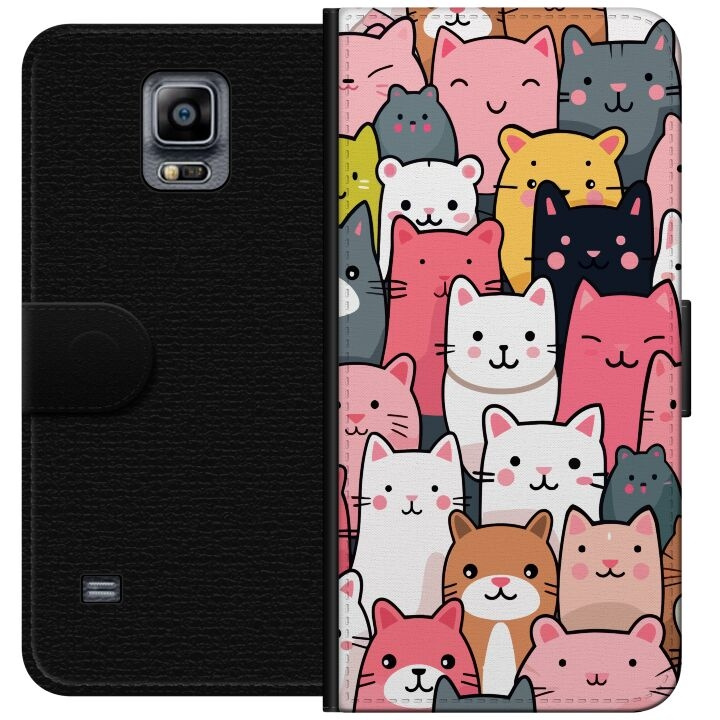 Wallet case for Samsung Galaxy Note 4 with Cat pattern design in the group SMARTPHONE & TABLETS / Phone cases / Samsung at TP E-commerce Nordic AB (A60748)