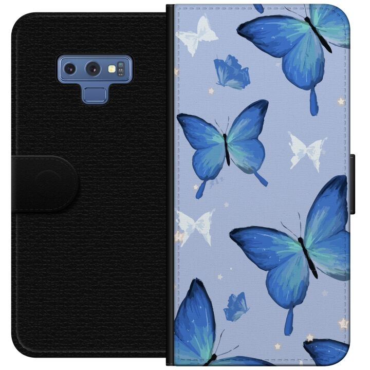 Wallet case for Samsung Galaxy Note9 with Blue butterflies design in the group SMARTPHONE & TABLETS / Phone cases / Samsung at TP E-commerce Nordic AB (A60783)