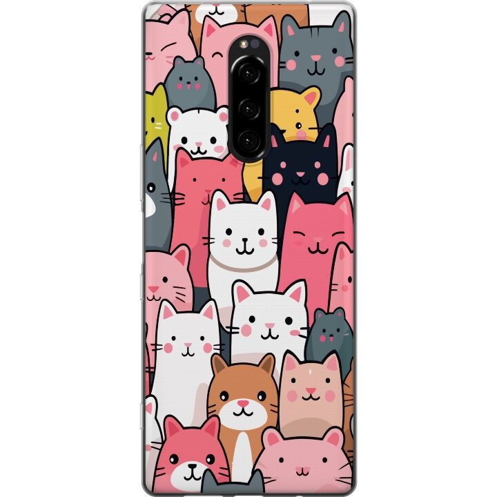 Mobile case for Sony Xperia 1 with Cat pattern design in the group SMARTPHONE & TABLETS / Phone cases / Sony at TP E-commerce Nordic AB (A60802)