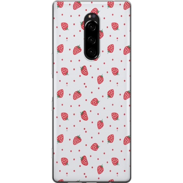 Mobile case for Sony Xperia 1 with Strawberries design in the group SMARTPHONE & TABLETS / Phone cases / Sony at TP E-commerce Nordic AB (A60811)