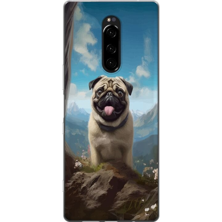 Mobile case for Sony Xperia 1 with Happy Dog design in the group SMARTPHONE & TABLETS / Phone cases / Sony at TP E-commerce Nordic AB (A60812)