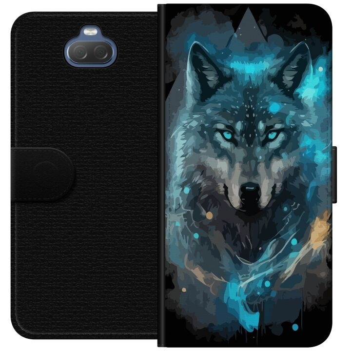 Wallet case for Sony Xperia 10 with Wolf design in the group SMARTPHONE & TABLETS / Phone cases / Sony at TP E-commerce Nordic AB (A60826)