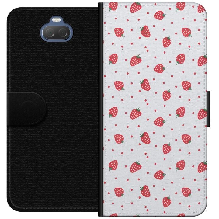 Wallet case for Sony Xperia 10 with Strawberries design in the group SMARTPHONE & TABLETS / Phone cases / Sony at TP E-commerce Nordic AB (A60838)