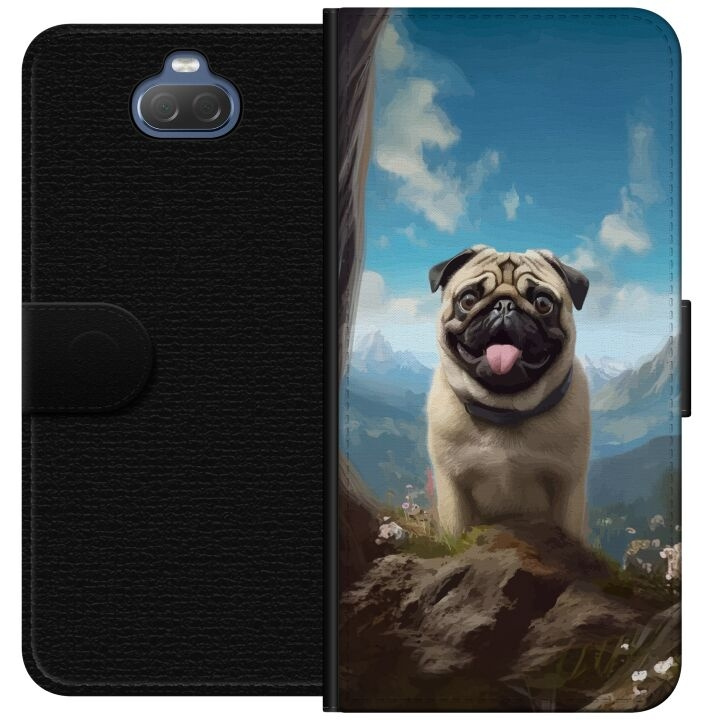 Wallet case for Sony Xperia 10 with Happy Dog design in the group SMARTPHONE & TABLETS / Phone cases / Sony at TP E-commerce Nordic AB (A60839)