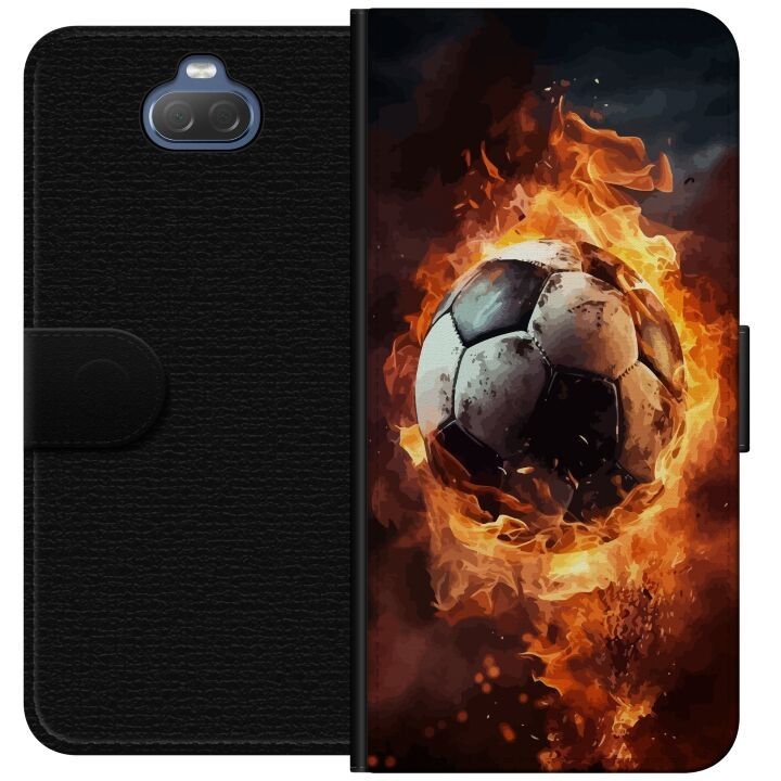 Wallet case for Sony Xperia 10 with Football design in the group SMARTPHONE & TABLETS / Phone cases / Sony at TP E-commerce Nordic AB (A60842)