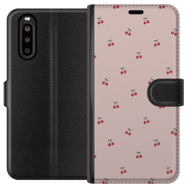 Wallet case for Sony Xperia 10 II with Cherry design in the group SMARTPHONE & TABLETS / Phone cases / Sony at TP E-commerce Nordic AB (A60855)