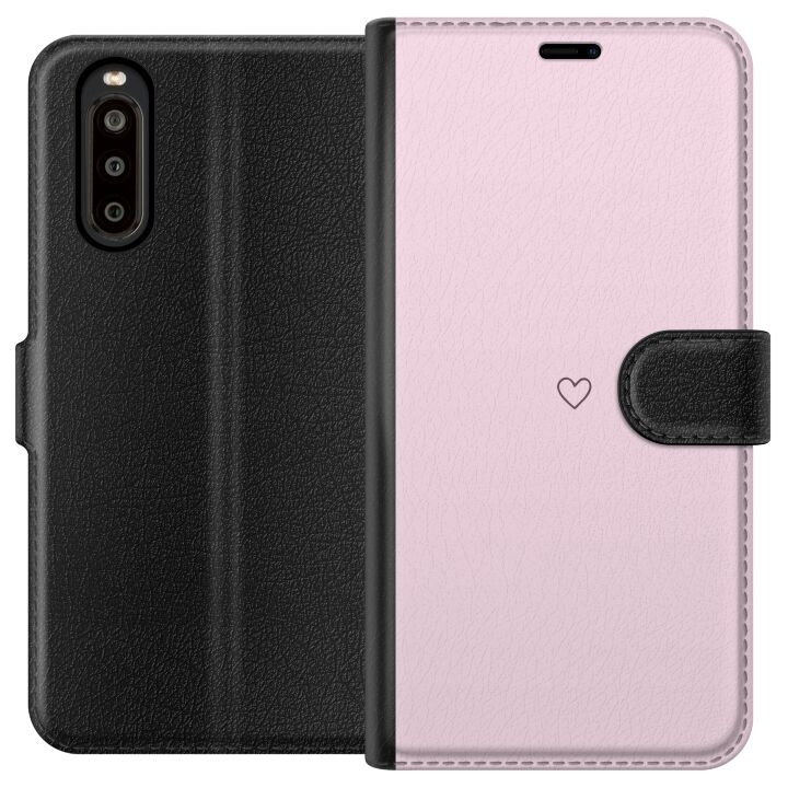 Wallet case for Sony Xperia 10 II with Heart design in the group SMARTPHONE & TABLETS / Phone cases / Sony at TP E-commerce Nordic AB (A60867)