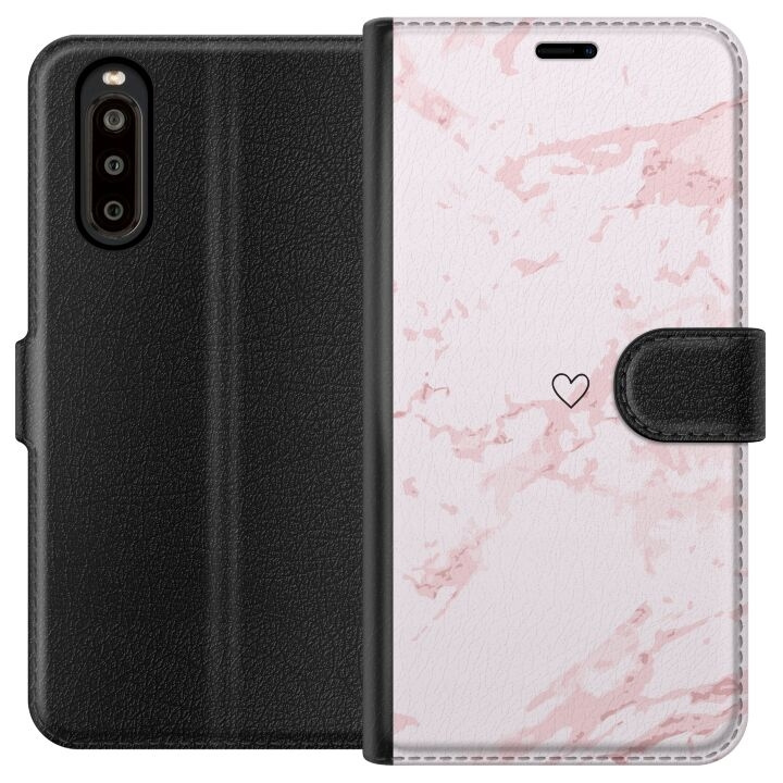 Wallet case for Sony Xperia 10 II with Pink Heart design in the group SMARTPHONE & TABLETS / Phone cases / Sony at TP E-commerce Nordic AB (A60871)