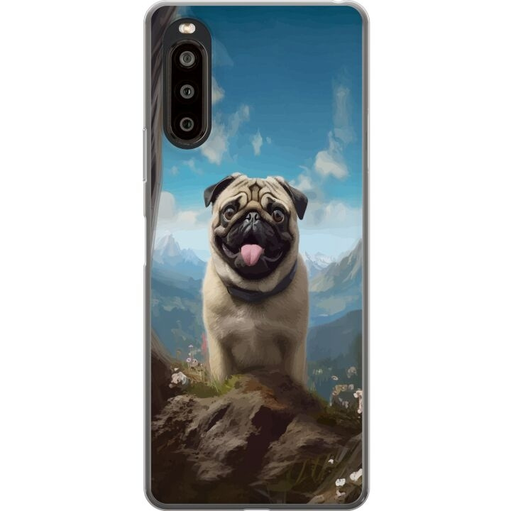 Mobile case for Sony Xperia 10 II with Happy Dog design in the group SMARTPHONE & TABLETS / Phone cases / Sony at TP E-commerce Nordic AB (A60893)