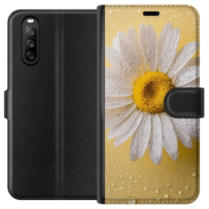 Wallet case for Sony Xperia 10 III with Porslinsblomma design in the group SMARTPHONE & TABLETS / Phone cases / Sony at TP E-commerce Nordic AB (A60902)