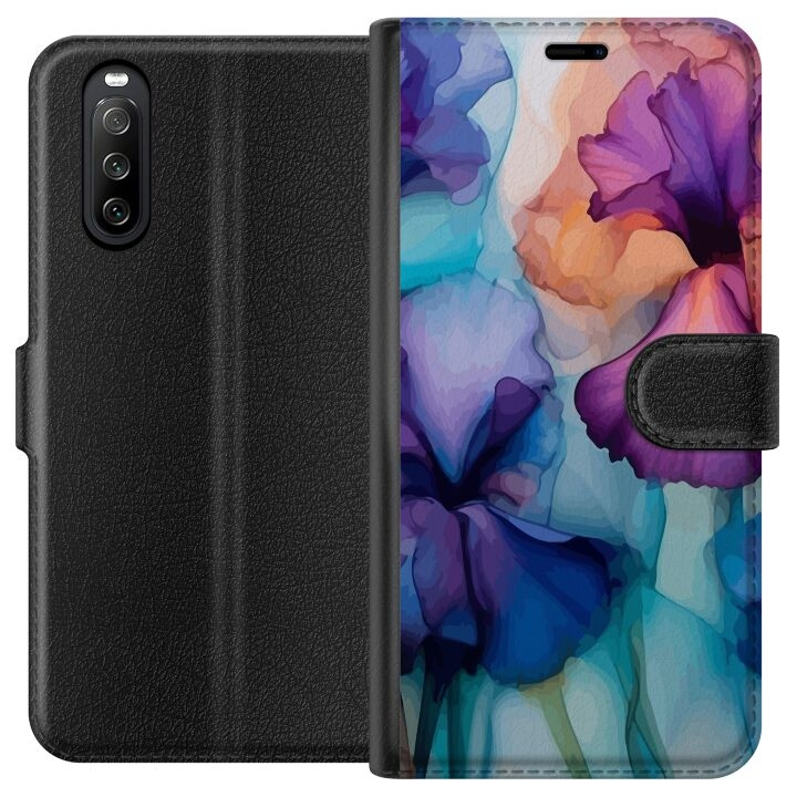 Wallet case for Sony Xperia 10 III with Magical flowers design in the group SMARTPHONE & TABLETS / Phone cases / Sony at TP E-commerce Nordic AB (A60905)