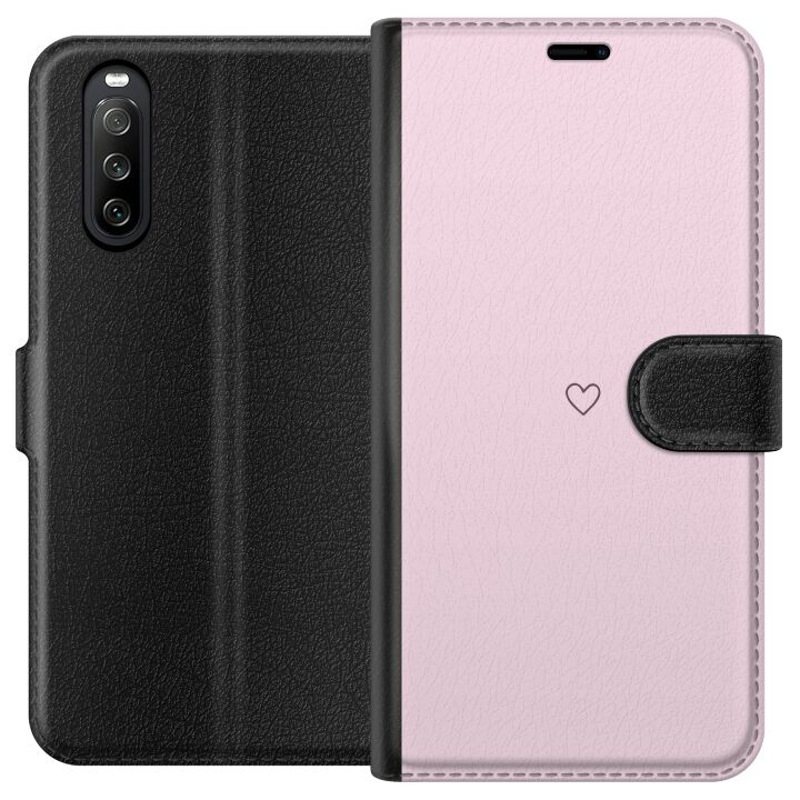 Wallet case for Sony Xperia 10 III with Heart design in the group SMARTPHONE & TABLETS / Phone cases / Sony at TP E-commerce Nordic AB (A60921)